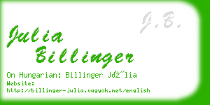 julia billinger business card